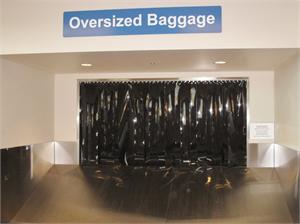 Black PVC strips for airport luggage belts and black pvc strips for baggage belts.