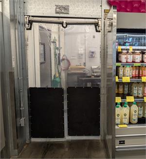 The clear vu gorrilla door for grocery store coolers.