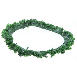 Round plastic kale for salad bar dressing containers.