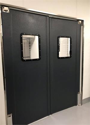 Pro Tuff Doors- Double panel swinging doors for restaurants and grocery stores.