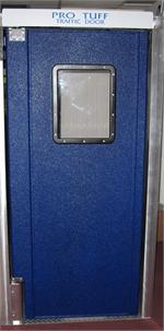 Blue pro tuff door for restaurant kitchen door.