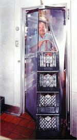 Clear Swinging Dairy Cooler Door For Supermarket Traffic Door. Clear Swing Doors For Grocery Door.