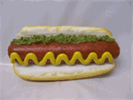 Fake Hot Dog For Display- Replica Mustard Dog For Restaurant Fake Foods.