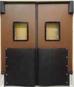 Brown Vcam Series Traffic Door with Bumpers.