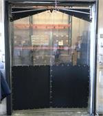 The Gorilla Door is a clear plastic swinging door with impact plates.