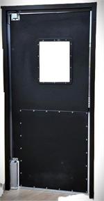 Ruff Tuff doors with flat impact plates for push carts on doors.